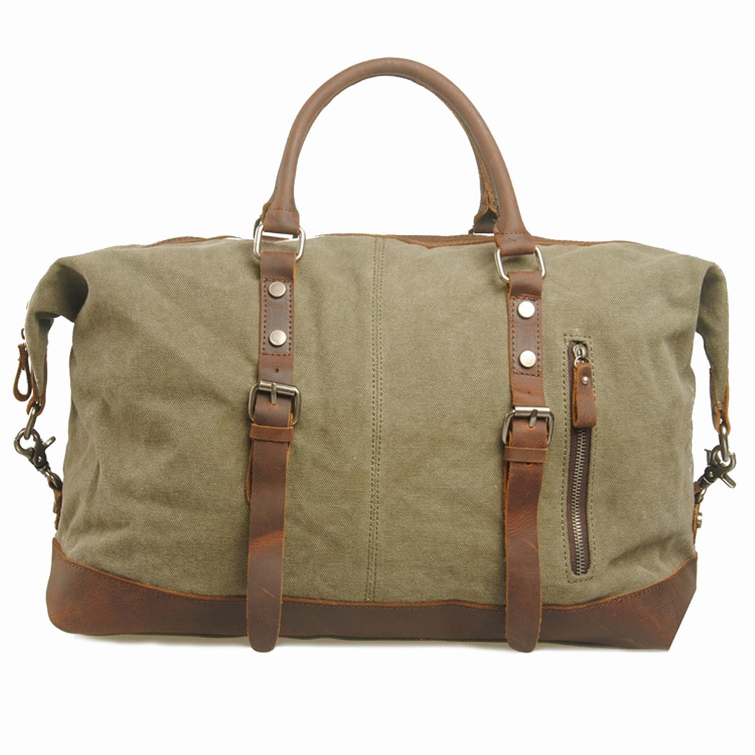 Weekender Calico Wald, Reisetasche aus Canvas und Leder Morgntau